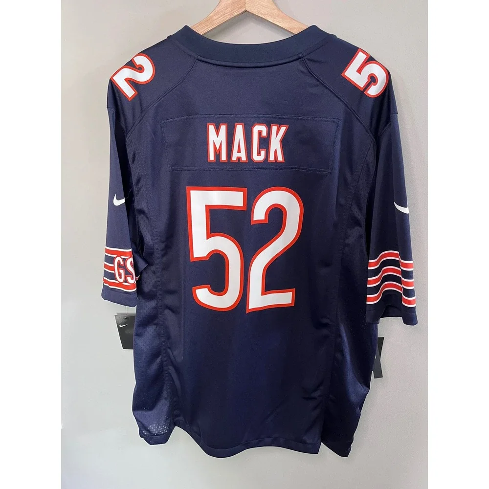 Nike Chicago Bears Khalil Mack 52 Navy Blue NFL Game Jersey Mens XL 87NM-CBGH